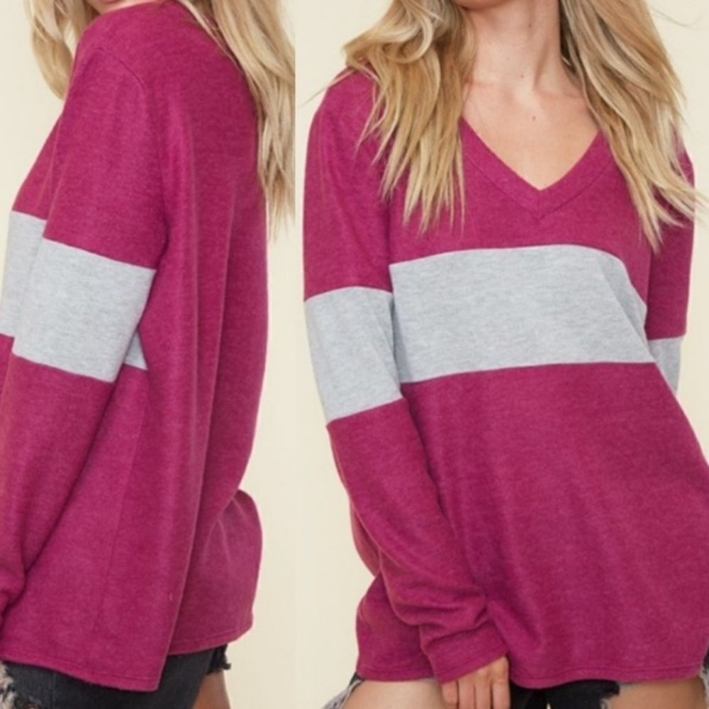 Brushed Knit Colorblock Top - Picture 8 of 16